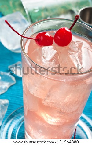 Pink drink whit cherry