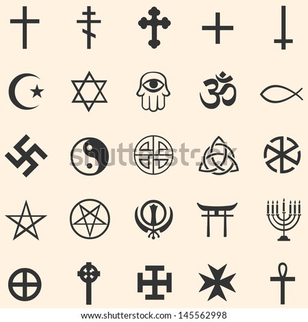 vector set of religious symbols