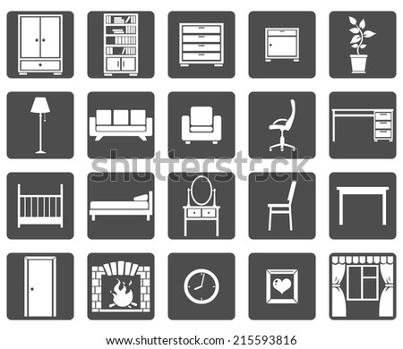 Vector Set of Furniture Icons Vector Set of Furniture Icons