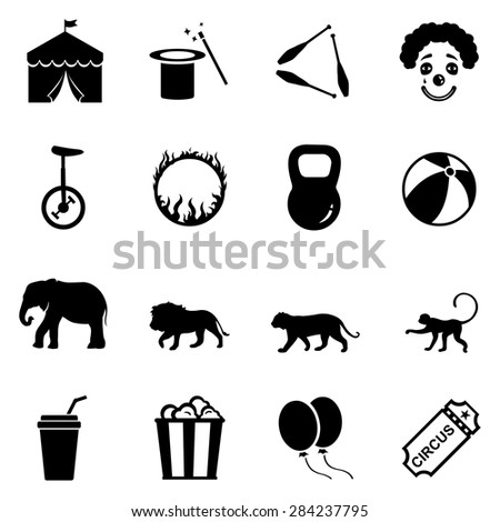 Vector Set Of Black Circus Icons - 284237795 : Shutterstock