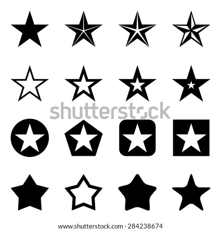 Vector Set Of Black Star Icons - 284238674 : Shutterstock