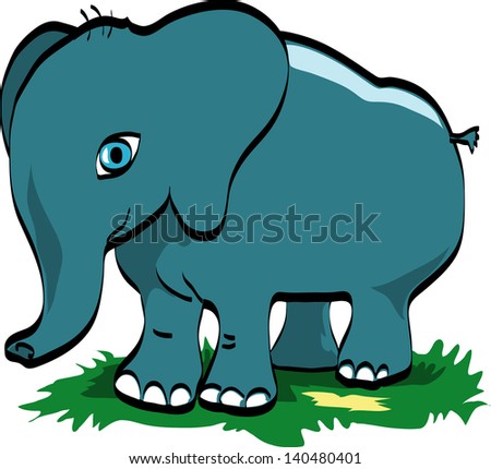 african elephant, illustration
