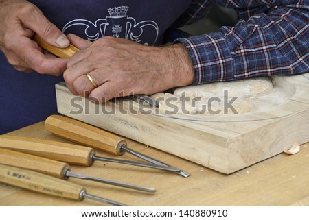 wood craftsman at work