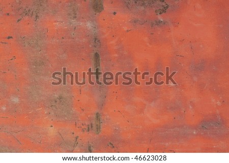Rusty orange painted metal surface. Background