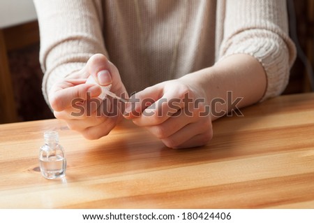 Nail painting transparent nail polish