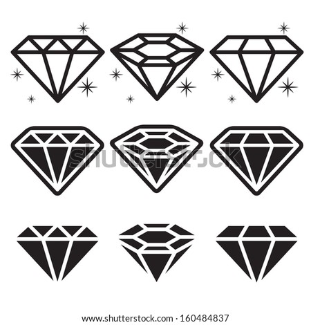 Diamond Icons Set Diamond Icons Set