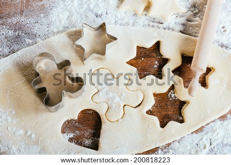 Baking fresh sugar cookies for the Christmas Holiday