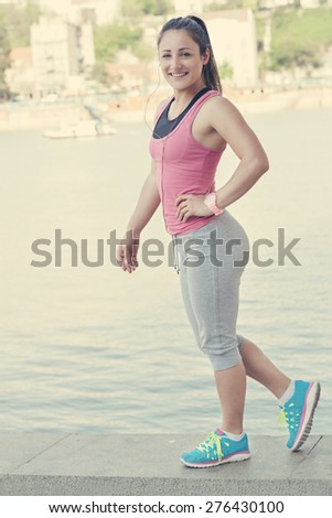 Woman Ready to Run...Photo is carefully post processed to mach old film look.