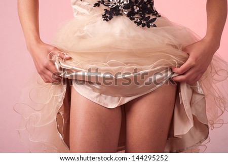 Woman exposes underwear