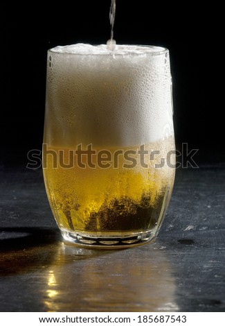 Filling a pint of beer