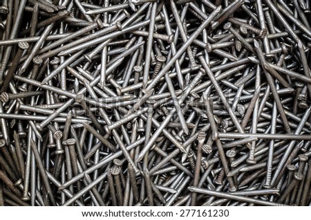Pile of iron nails for background