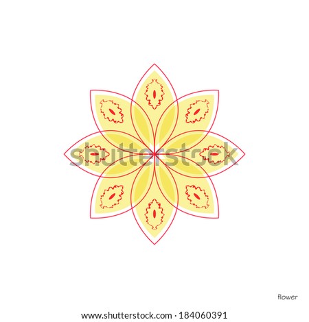 flower, yellow with beautiful patterns, vector