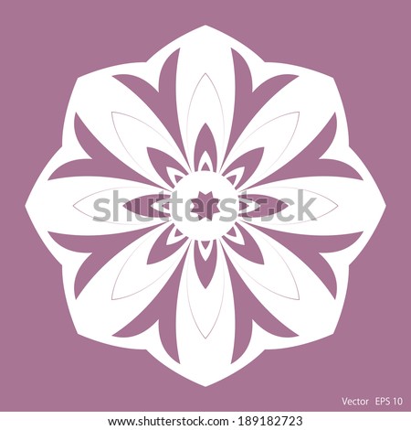 flower, white on purple background, bright, simple