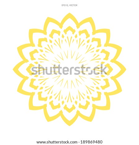 simple flower yellow on a white background, with bright beautiful vector patterns with colored petals