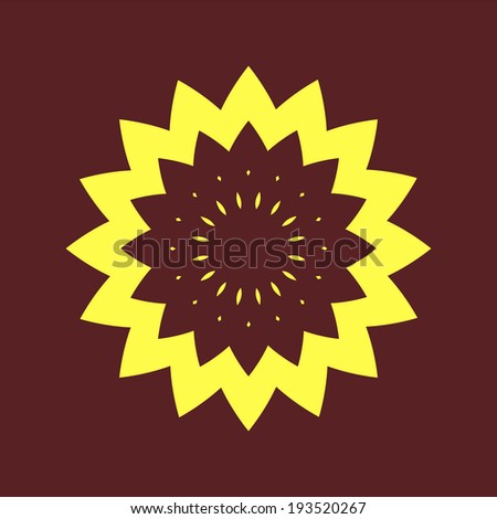 flower, yellow on brown background vector pattern