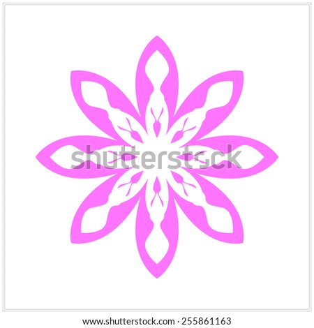 flower, purple patterned on a white background vector