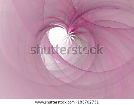 Violet abstract heart in white background. Flow of energy