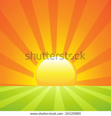 rising sun wallpaper. stock vector : Rising sun on a