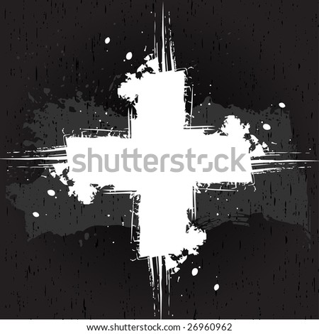 stock photo Grunge cross design element or background with scratches and