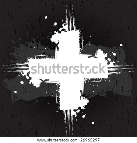 stock vector Grunge cross design element or background with scratches and 