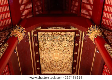 Thai temple ceiling decoration