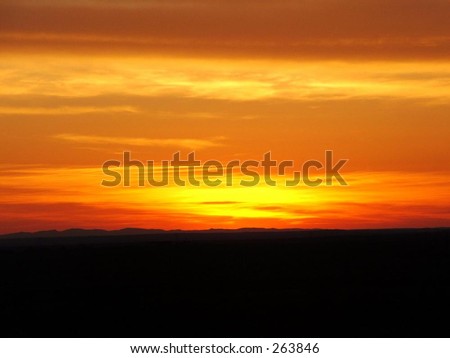 A wonderful breath taking fiery red sunset in texas