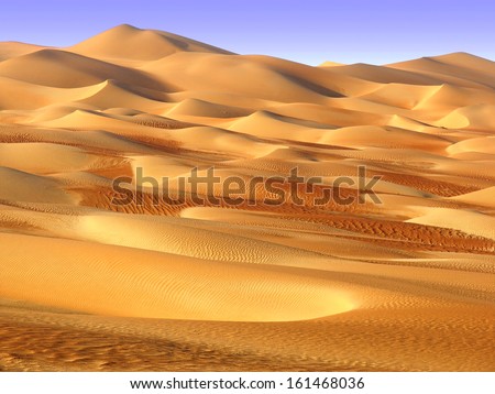 Middle East desert - colourful patterns of the Liwa Desert, which is part of the Rub al Khali Desert or Empty Quarter desert, straddling UAE, Oman, Yemen and Saudi Arabia