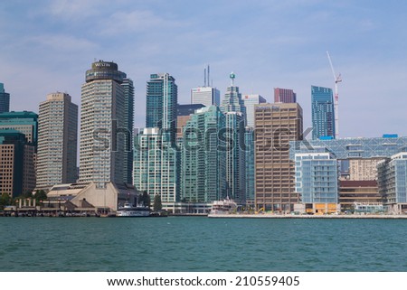 TORONTO, CANADA - 11 AUGUST 2014: Part of Toronto from the East during the day.