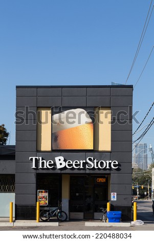 TORONTO, CANADA - 29TH SEPTEMBER 2014: The outside of a Beer Store Branch during the day.