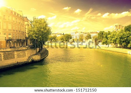 Sunny summer day in Paris, France