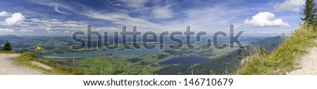 Panorama in Bavaria;  panoramic composed from multiple images