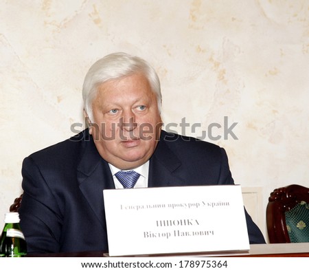 ODESSA, UKRAINE - AUGUST 22: Former Attorney General Victor Pshonka after coup obvlen criminal. Working visit-August 22, 2012 in Odessa, Ukraine