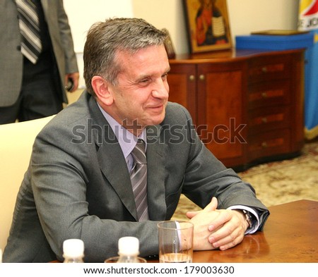 ODESSA, UKRAINE - May 19, 2010 : Mikhail Zurabov - Special Representative of the President of the Russian Federation official meeting in Odessa - May 19, 2010 in Odessa, Ukraine