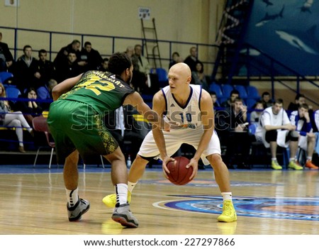 ODESSA, UKRAINE - OCTOBER 31: Acute dramatic game time Cup of Ukraine on basketball between BC and BC ODESSA GOVERLA October 31, 2014 in Odessa, Ukraine