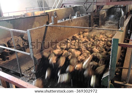 ODESSA, UKRAINE - 25 September 2012: Old factory for  production of sugar. Industrial production of beet sugar for unprofitable obsolete technologies of the last century. Rusty worn-out equipment.