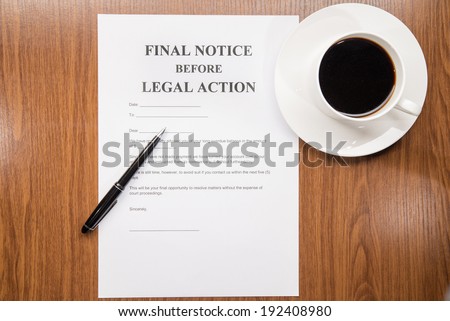 Final notice before legal action