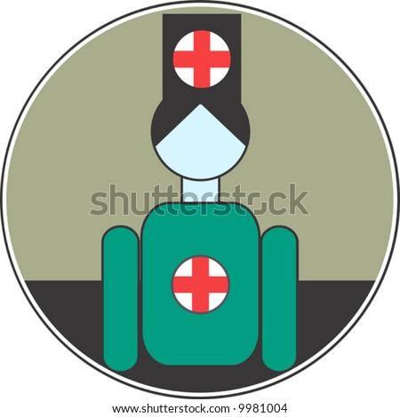 red cross logo. of nurse with red cross