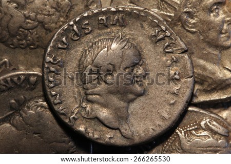 Roman coins, AR Denarius, Vespasian