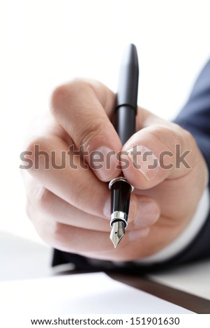 The signature and fountain pen.