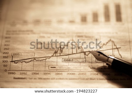 Business data report. stock market
