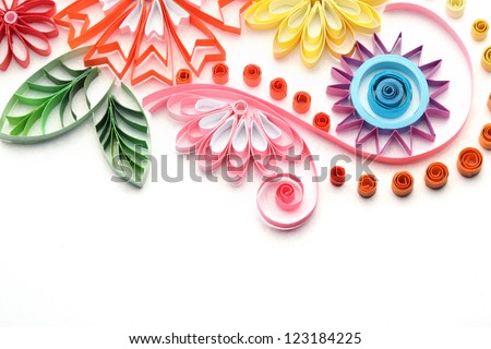 Paper Quilling,Colorful Paper Flowers.