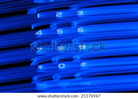 abstract cellphone numbers and blue digital background