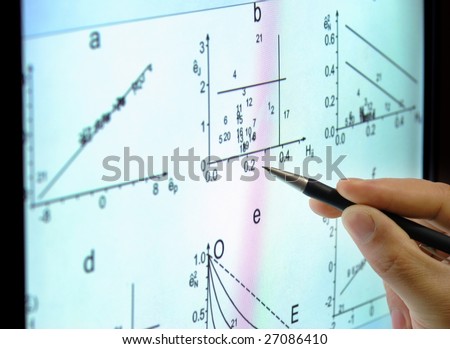analyzing math graph on computer screen