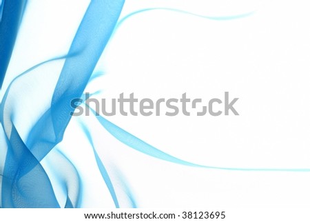 Abstract soft blue chiffon with curve and wave pattern