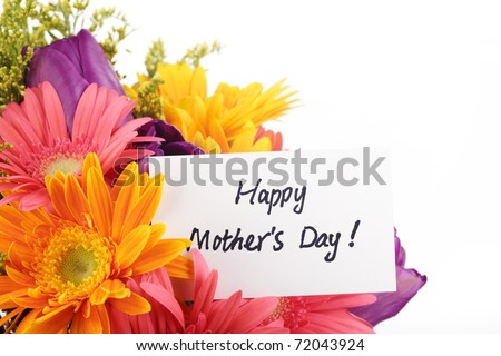 Mother\'s Day Concept-- Post card with colorful flowers.