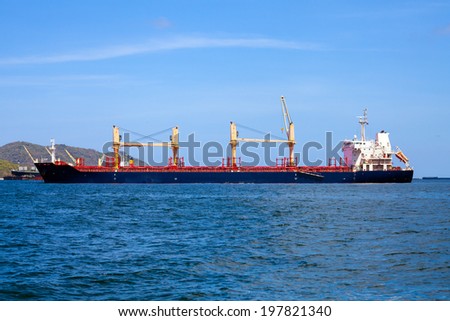 general logistic cargo ship in the sea