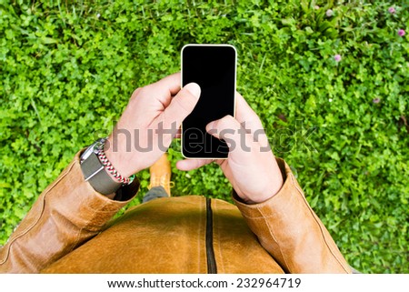 writing message on mobile phone