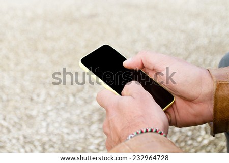 writing message on mobile phone