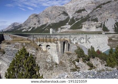 Dam for hydro-electric power generation in high Valtellina (Italy)