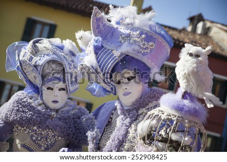 Venice (Italy) - 10 February 2015. In the City of Venice is the traditional Carnival historian, appreciated and known worldwide.